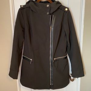 High Neck, Double-breasted Black Coat